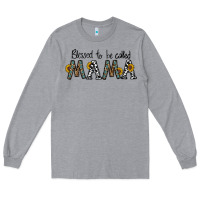 Heather Grey blessed to be called mama Long Sleeve Tee - CowhideDigitalArt