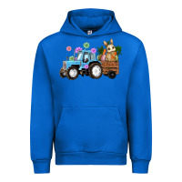 Cobalt easter tracktor bunny carrot flowers  egg Urban Hoodie - RanaPortraitStore