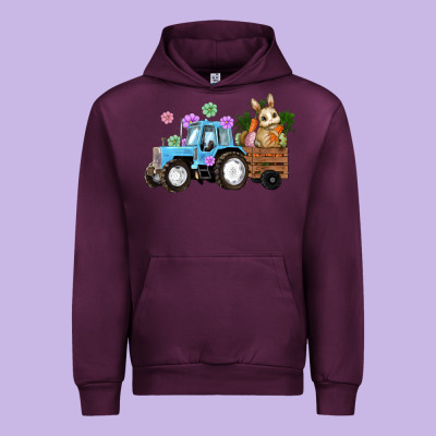 Easter Tracktor Bunny Carrot Flowers  Egg Urban Hoodie Designed By Ranaportraitstore