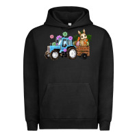 Pigment Black easter tracktor bunny carrot flowers  egg Urban Hoodie - RanaPortraitStore