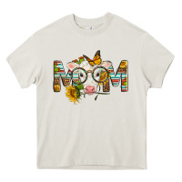 Cream Western Baby Calf Mom With Sunflower Heavy Core Tee - LillyAllenDesigns