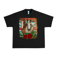 Black horses with roses Urban Heavy Tee - RanaPortraitStore