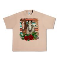 Burro horses with roses Urban Heavy Tee - RanaPortraitStore