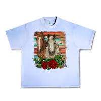 Grape Ice horses with roses Urban Heavy Tee - RanaPortraitStore