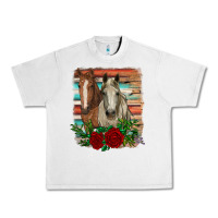 Lunar Rock horses with roses Urban Heavy Tee - RanaPortraitStore