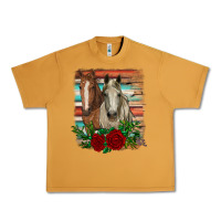 Peanut Butter horses with roses Urban Heavy Tee - RanaPortraitStore