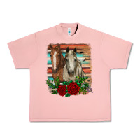 Salmon horses with roses Urban Heavy Tee - RanaPortraitStore