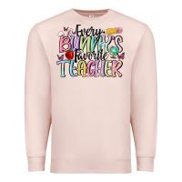 Pale Pink every bunnys favorite teacher Premium Sweatshirt - MaliasSmallBusiness