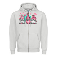 Dove Grey valentines day gnomes Zipper Hoodie - Jasminsmagicworld
