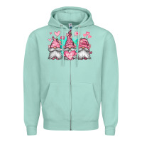 Seafoam valentines day gnomes Zipper Hoodie - Jasminsmagicworld