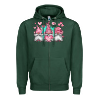 Sports Green valentines day gnomes Zipper Hoodie - Jasminsmagicworld