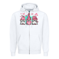 White valentines day gnomes Zipper Hoodie - Jasminsmagicworld