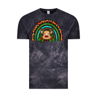 Cloud Black reindeer rainbow christmas Vintage Tee - RanaPortraitStore