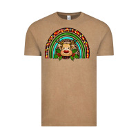 Reindeer Rainbow Christmas Vintage Tee | Teevron