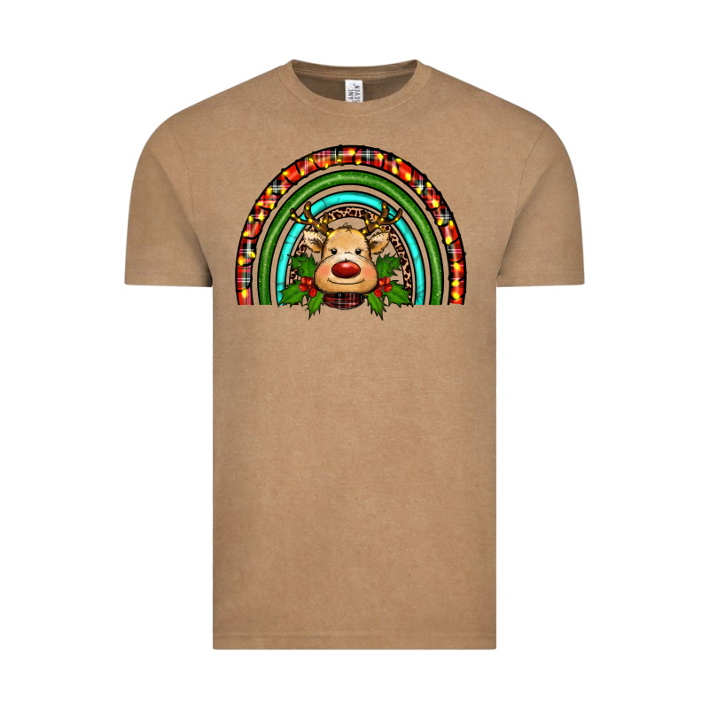 Reindeer Rainbow Christmas Vintage Tee by RanaPortraitStore | Teevron