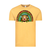 Vintage Mustard reindeer rainbow christmas Vintage Tee - RanaPortraitStore