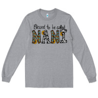 Heather Grey blessed to be called nanı Long Sleeve Tee - CowhideDigitalArt