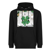 Black shamrock patterned clothing Heavyweight Hoodie - MaliasSmallBusiness