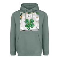 Sage shamrock patterned clothing Heavyweight Hoodie - MaliasSmallBusiness