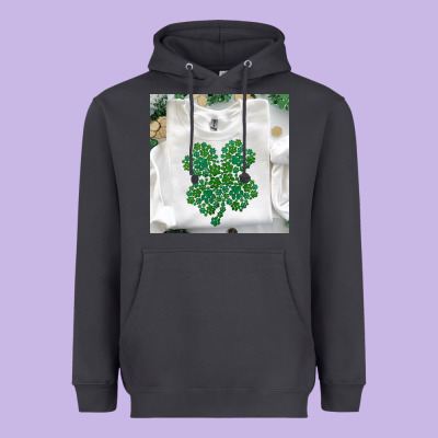 Shamrock Patterned Clothing Heavyweight Hoodie Designed By Maliassmallbusiness