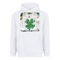 White shamrock patterned clothing Heavyweight Hoodie - MaliasSmallBusiness