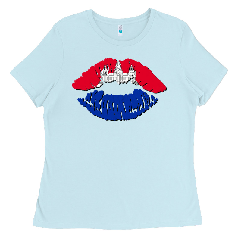 Cambodian Flag Lips Ladies Tee by AdoDesignShop | Teevron