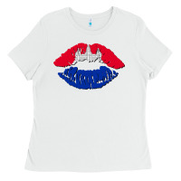 White cambodian flag lips Ladies Tee - AdoDesignShop