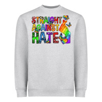 Heather Grey straight against hate pride lgbtq Heavyweight Sweatshirt - texasbilliewilder