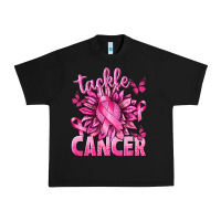 Black Tackle Cancer with Sunflower Urban Heavy Tee - texasbilliewilder