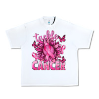 White Tackle Cancer with Sunflower Urban Heavy Tee - texasbilliewilder