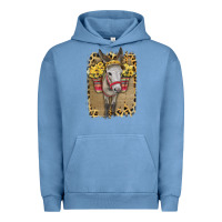 Pigment Pebble Blue Donkey With Sunflowers Urban Hoodie - Bettercallsaul