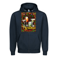 Navy cocktail set for Christmas Zipper Hoodie - AdoDesignShop