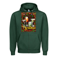 Sports Green cocktail set for Christmas Zipper Hoodie - AdoDesignShop