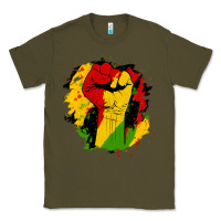 Army Green juneteenth fist Classic Tee - HRA Design Shop