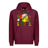Burgundy santa's favorite softball bbs Premium Hoodie - BundleAndBundleShop