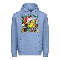 Colony Blue santa's favorite softball bbs Premium Hoodie - BundleAndBundleShop