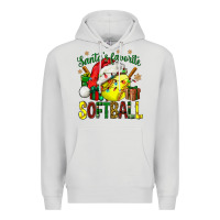 Dove Grey santa's favorite softball bbs Premium Hoodie - BundleAndBundleShop