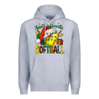 Heather Grey santa's favorite softball bbs Premium Hoodie - BundleAndBundleShop