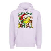 Lilac santa's favorite softball bbs Premium Hoodie - BundleAndBundleShop