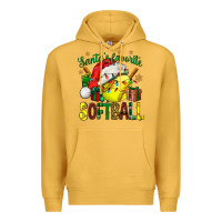 Mustard santa's favorite softball bbs Premium Hoodie - BundleAndBundleShop