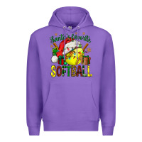 Purple santa's favorite softball bbs Premium Hoodie - BundleAndBundleShop