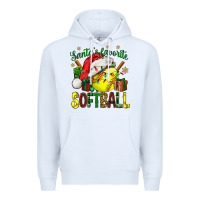 White santa's favorite softball bbs Premium Hoodie - BundleAndBundleShop