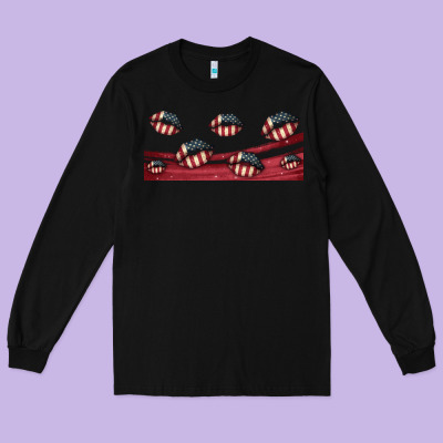 American Flag Lips 16oz Libbey Cup Long Sleeve Tee Designed By Hra Design Shop