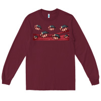 Burgundy american flag lips 16oz libbey cup Long Sleeve Tee - HRA Design Shop
