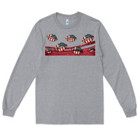 Heather Grey american flag lips 16oz libbey cup Long Sleeve Tee - HRA Design Shop