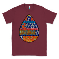 Burgundy african fabric pattern teardrop earrings 4 Classic Tee - BundleAndBundleShop