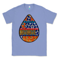 Colony Blue african fabric pattern teardrop earrings 4 Classic Tee - BundleAndBundleShop