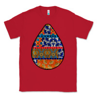 Red african fabric pattern teardrop earrings 4 Classic Tee - BundleAndBundleShop