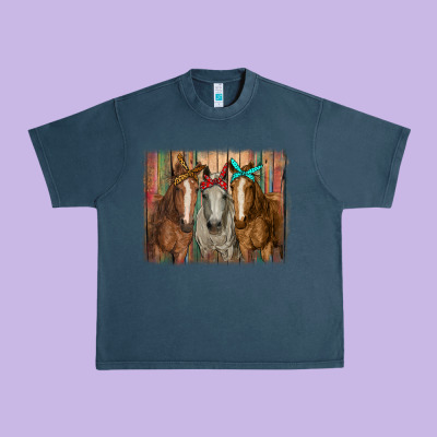 Horses With Bandanas Urban Heavy Tee Designed By Ranaportraitstore