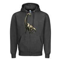 Charcoal Heather brachiosaurus Zipper Hoodie - Artiststas